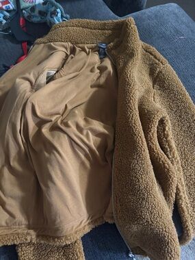 Cozy H&M Teddy Sherpa Jacket in Camel